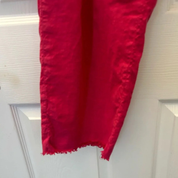 ! FRANK & EILEEN Sz 12 Kinsale Italian Performance Linen Crop Pants Fuchsi… - Picture 6 of 7